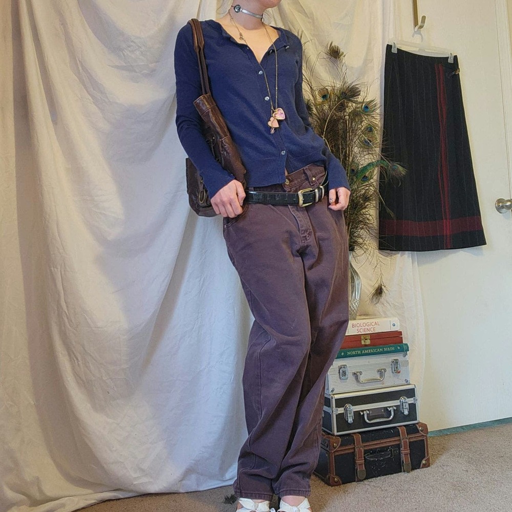 navy blue cardigan